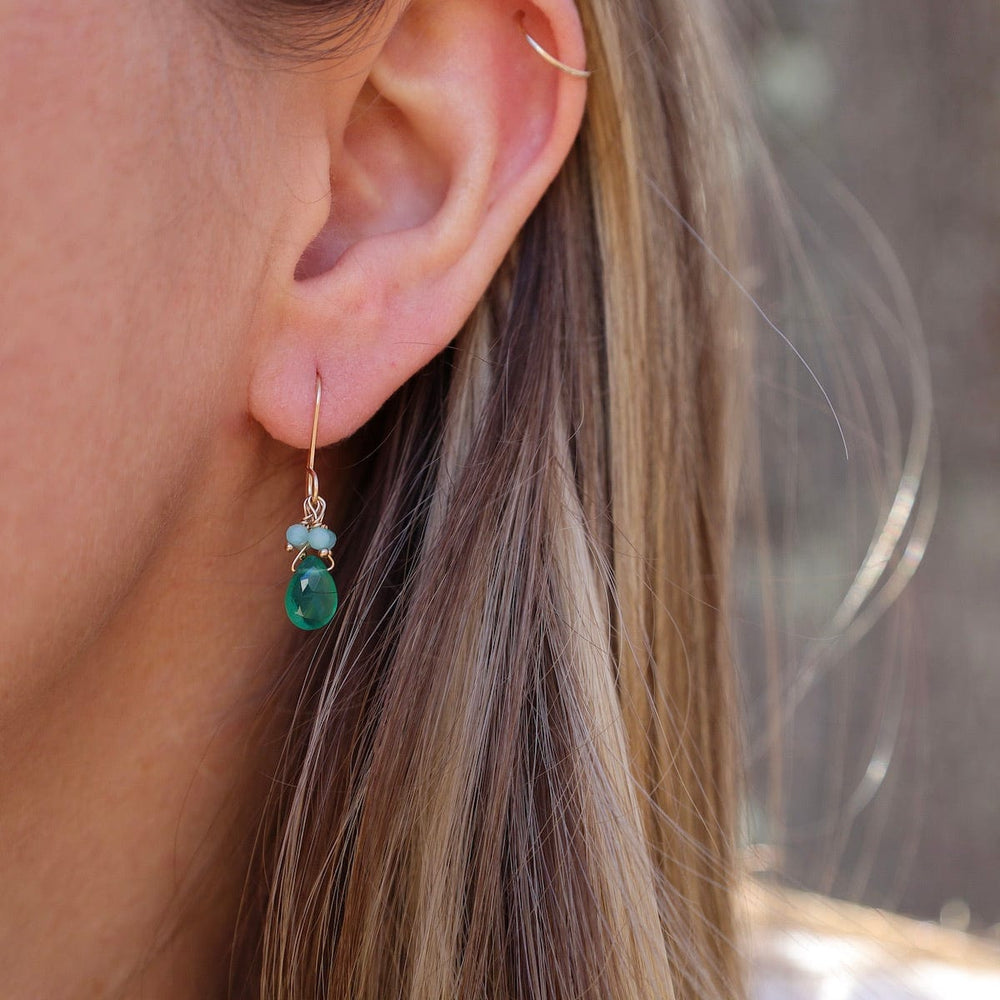 
                      
                        EAR-GF Green Onyx Teardrops Amazonite Cluster Earring
                      
                    