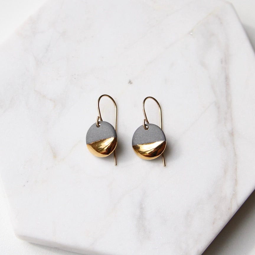 
                  
                    EAR-GF Grey Gold Dipped Circle Drop Earrings
                  
                