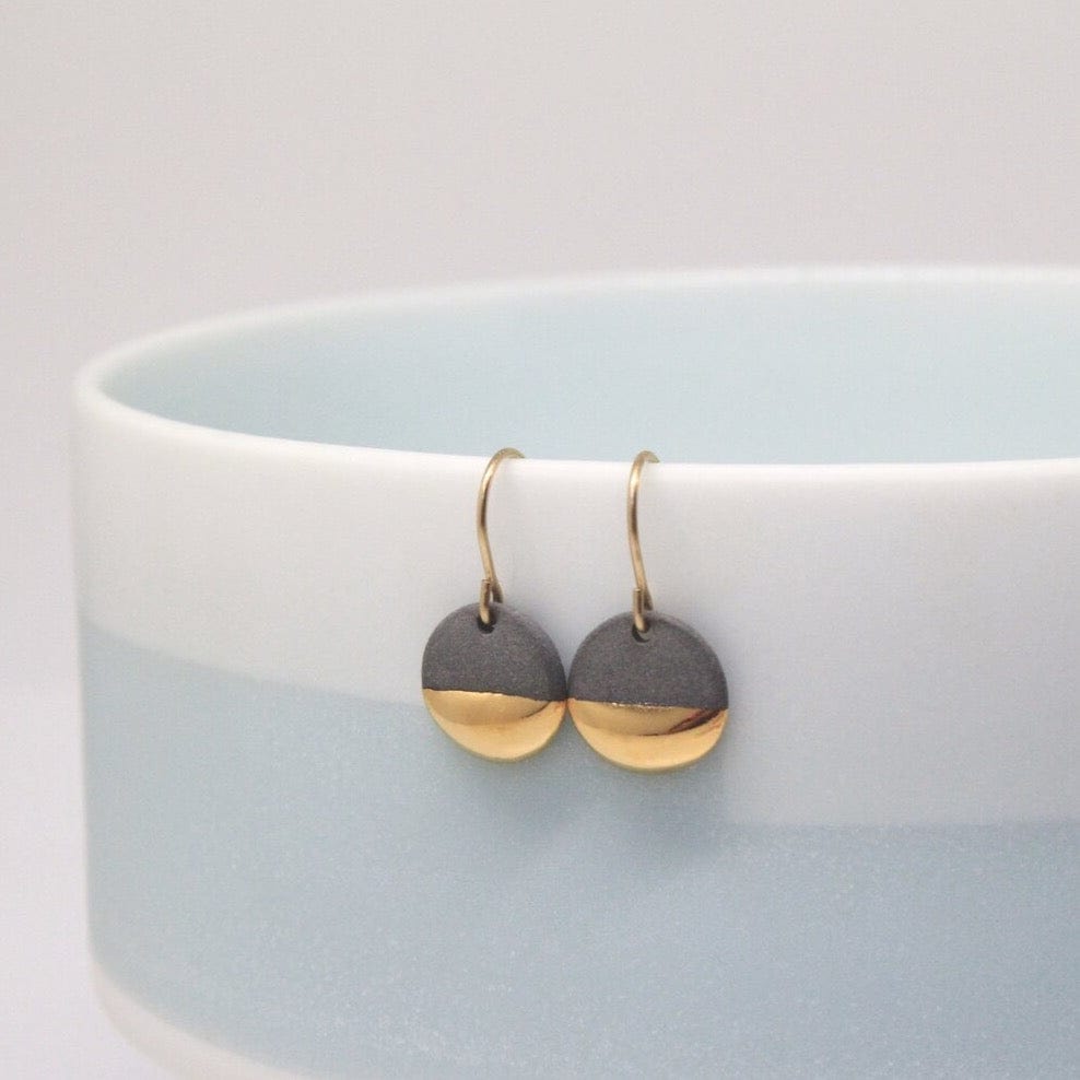 
                  
                    EAR-GF Grey Gold Dipped Circle Drop Earrings
                  
                