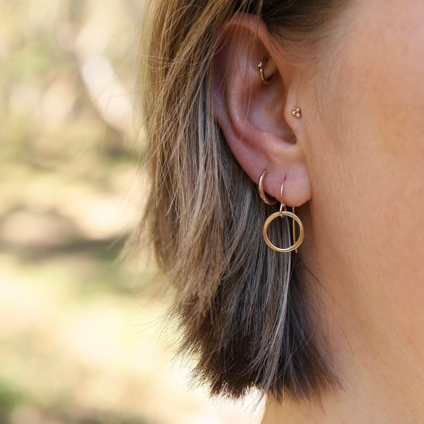 EAR-GF Hammered Circle Earrings