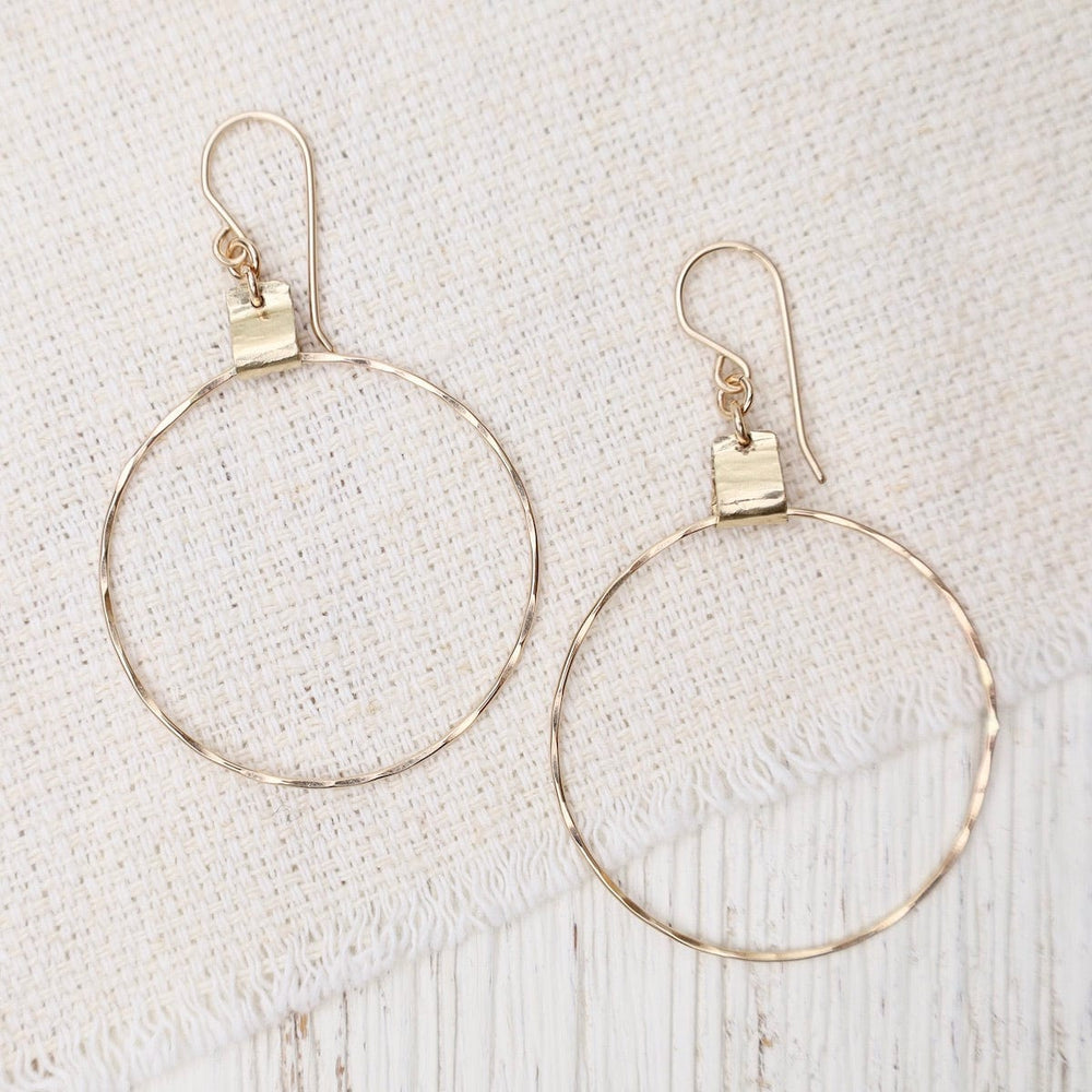 EAR-GF Hammered Large Circle Earrings