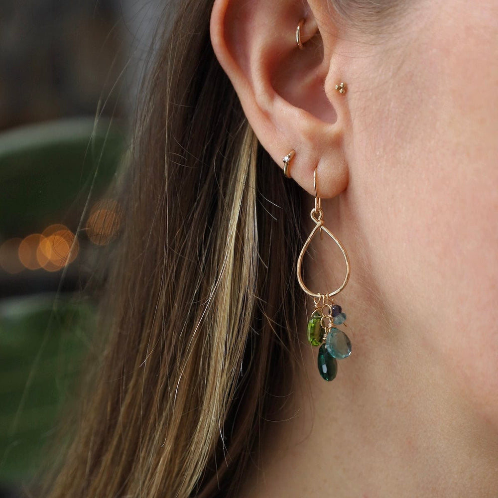 
                  
                    EAR-GF Hand Forged Textured Raindrop Hoop With Blue-Green Mix Earrings
                  
                