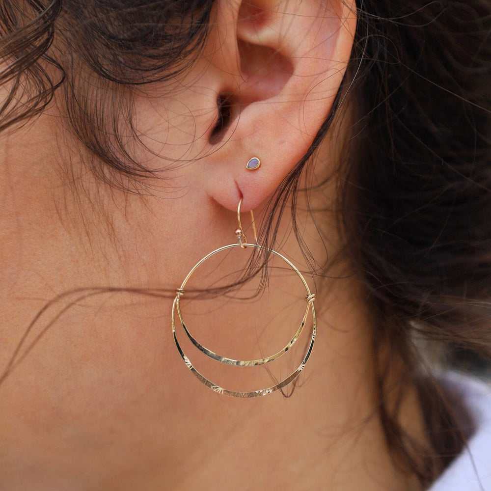 EAR-GF Hand Formed Gold Filled Moon Hoops