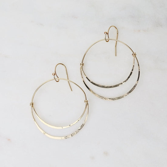 EAR-GF Hand Formed Gold Filled Moon Hoops