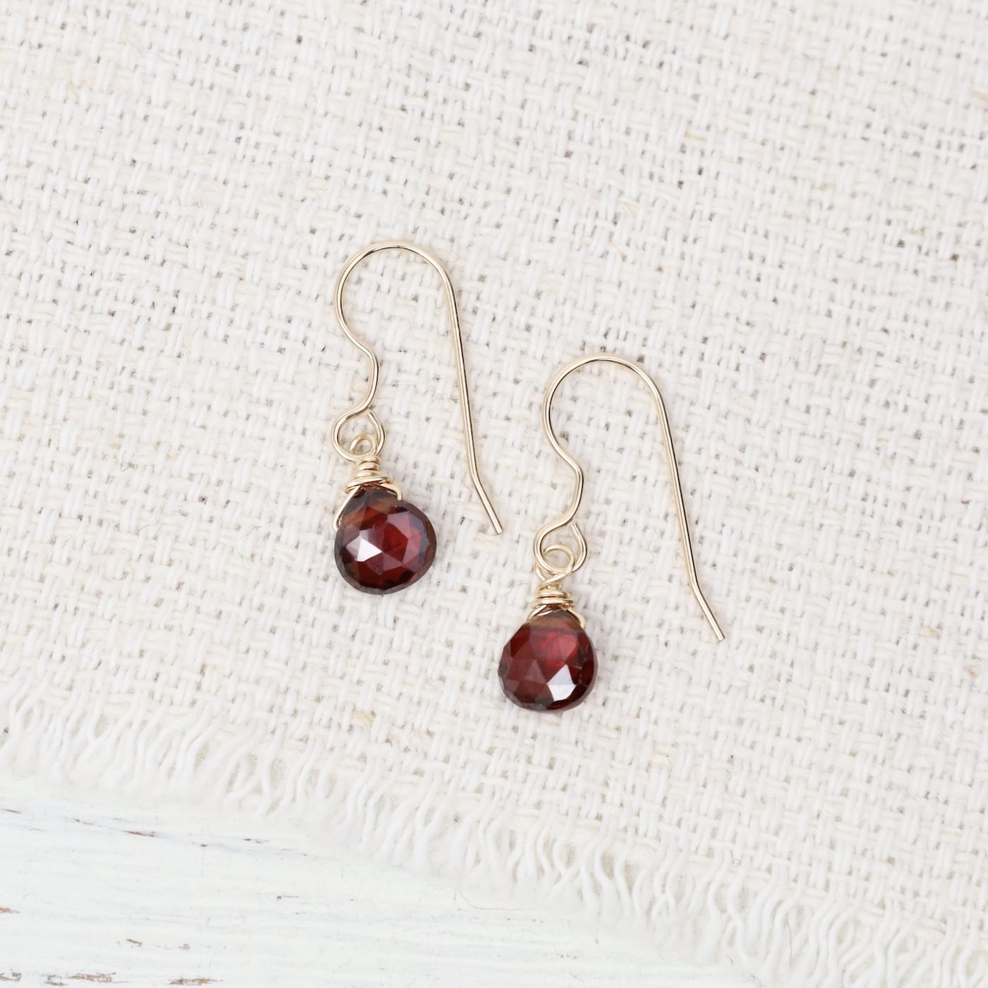 EAR-GF Heart Shaped Garnet Earrings
