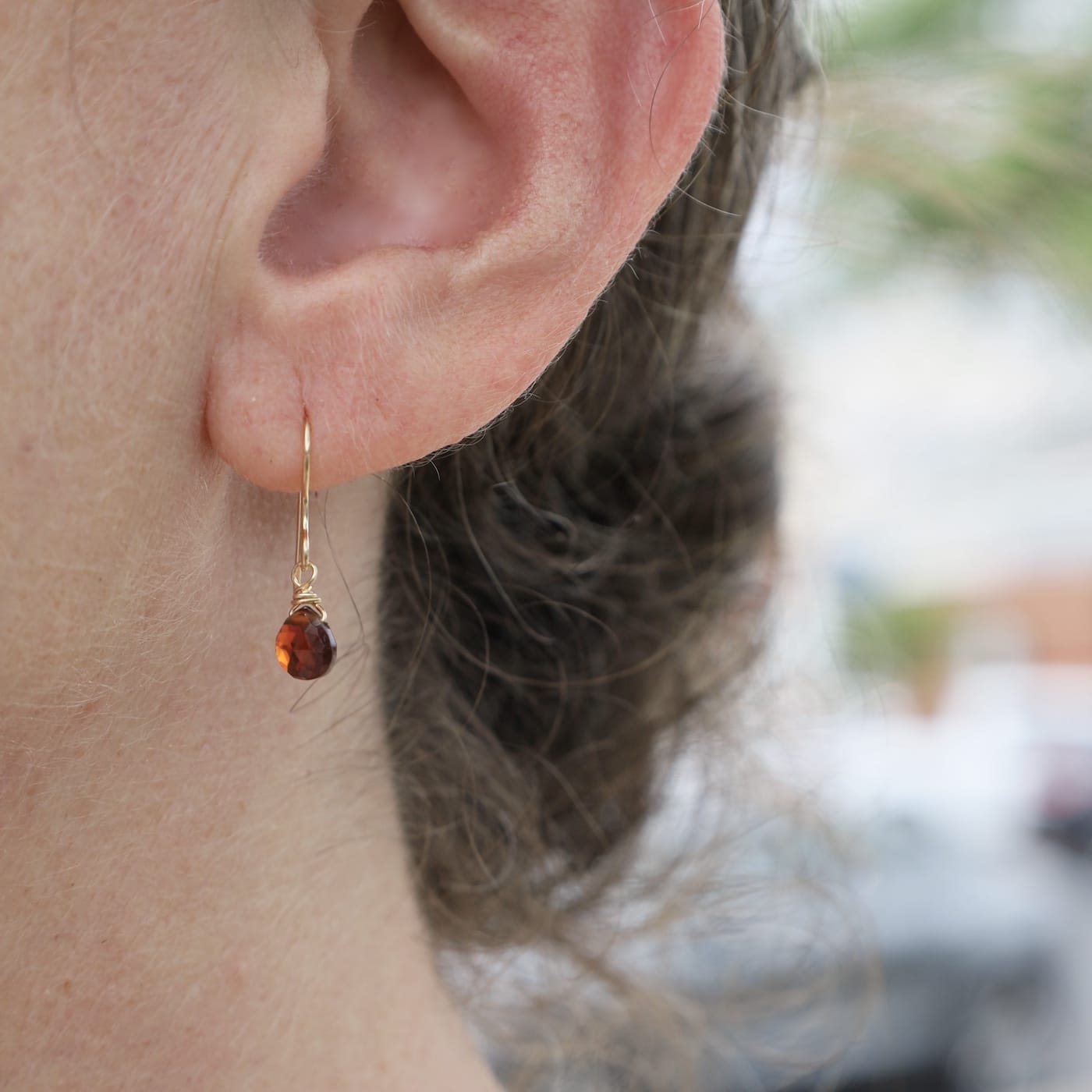 EAR-GF Heart Shaped Garnet Earrings