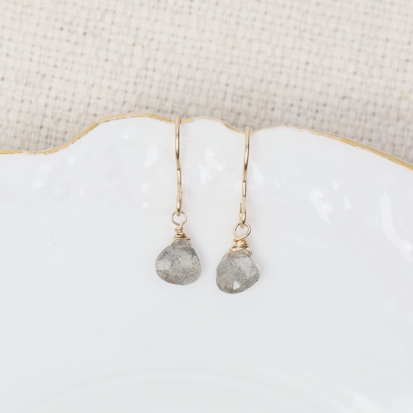 EAR-GF Heart Shaped Labradorite Earrings