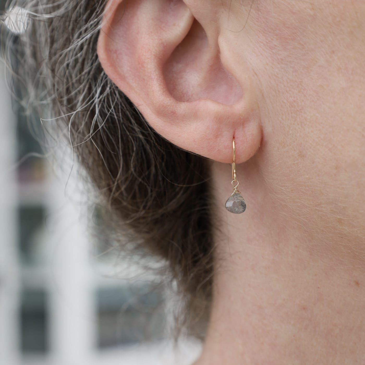 EAR-GF Heart Shaped Labradorite Earrings