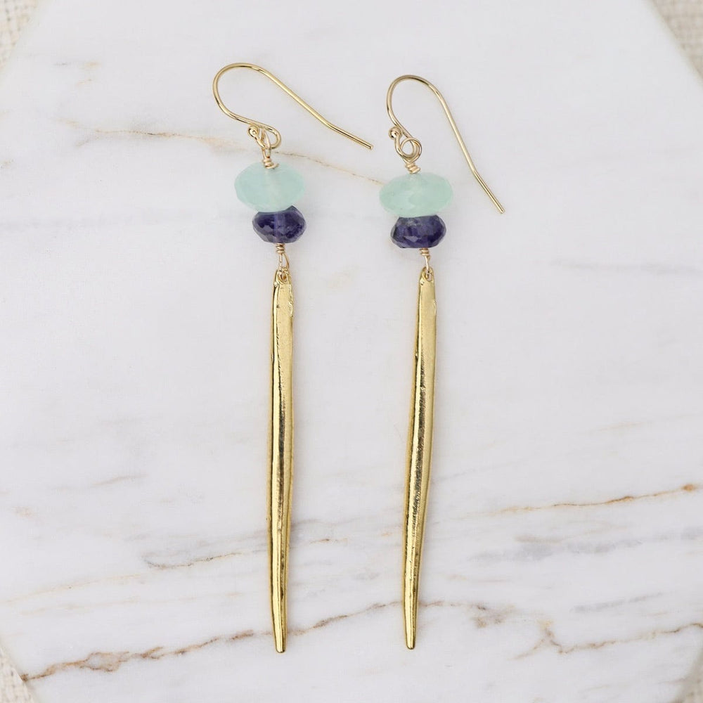 
                      
                        EAR-GF Icicle Earrings with Flat Semi Precious Stones - A
                      
                    