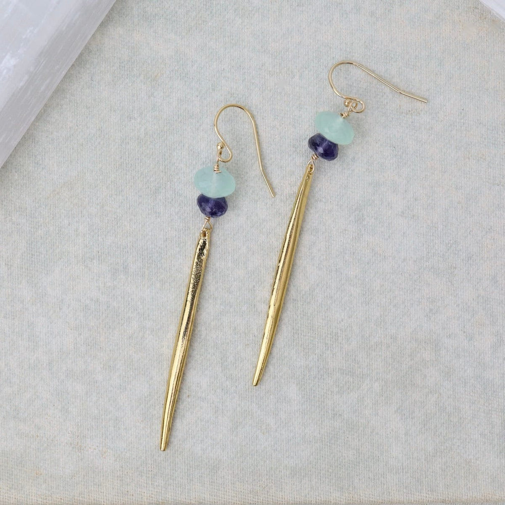 
                      
                        EAR-GF Icicle Earrings with Flat Semi Precious Stones - A
                      
                    