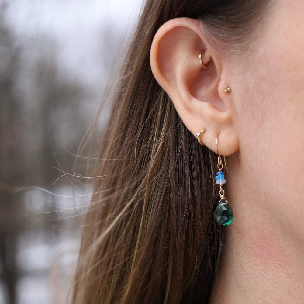 EAR-GF Indicolite Quartz & Rainbow Opals Earrings