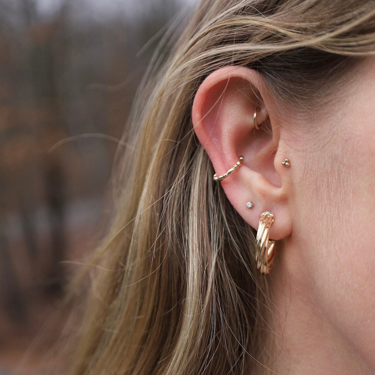 EAR-GF Kaylee Twist Hoops Earrings Gold Filled
