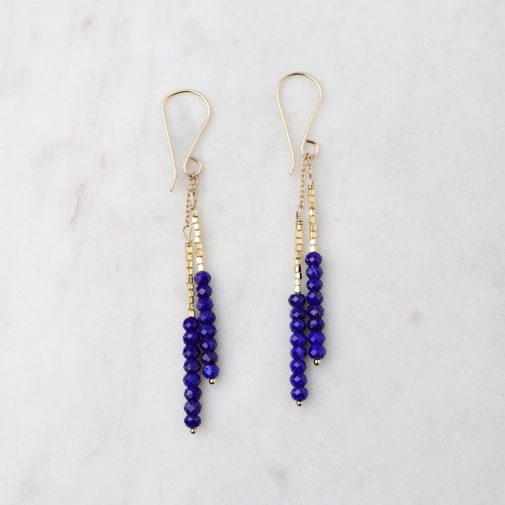 EAR-GF Lapis Beaded Sticks Earrings