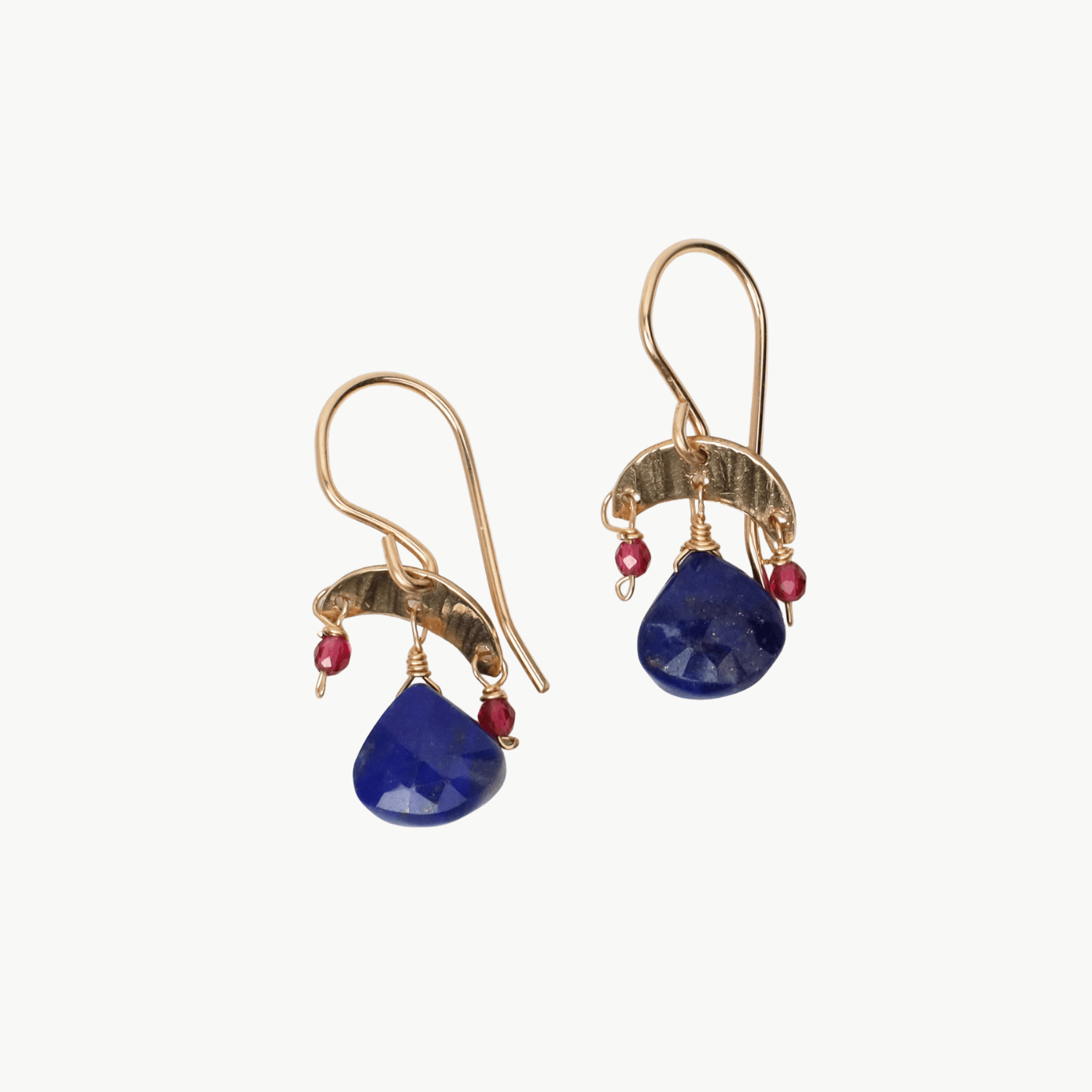 EAR-GF Lapis with Rhodolite Garnet Earrings