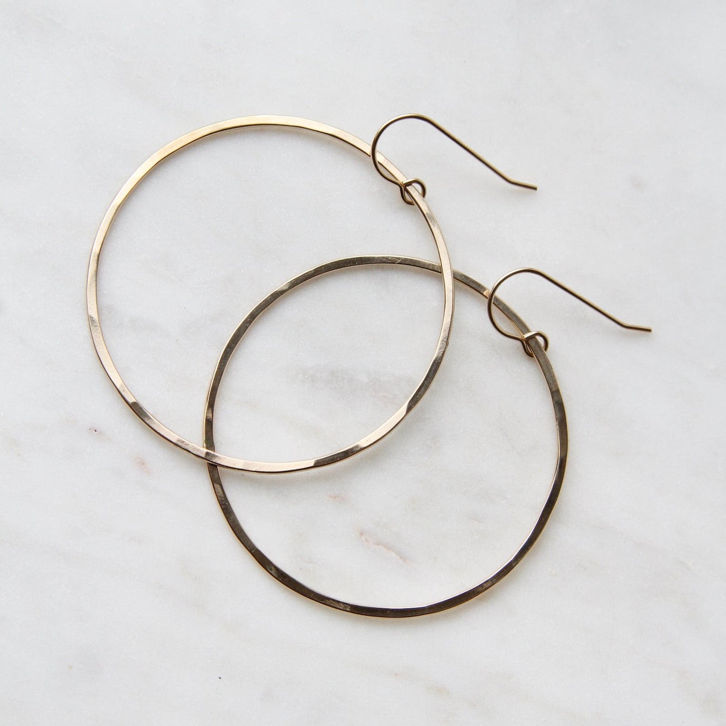 Small Oval Hammered Gold Filled Hoop on Post – Dandelion Jewelry