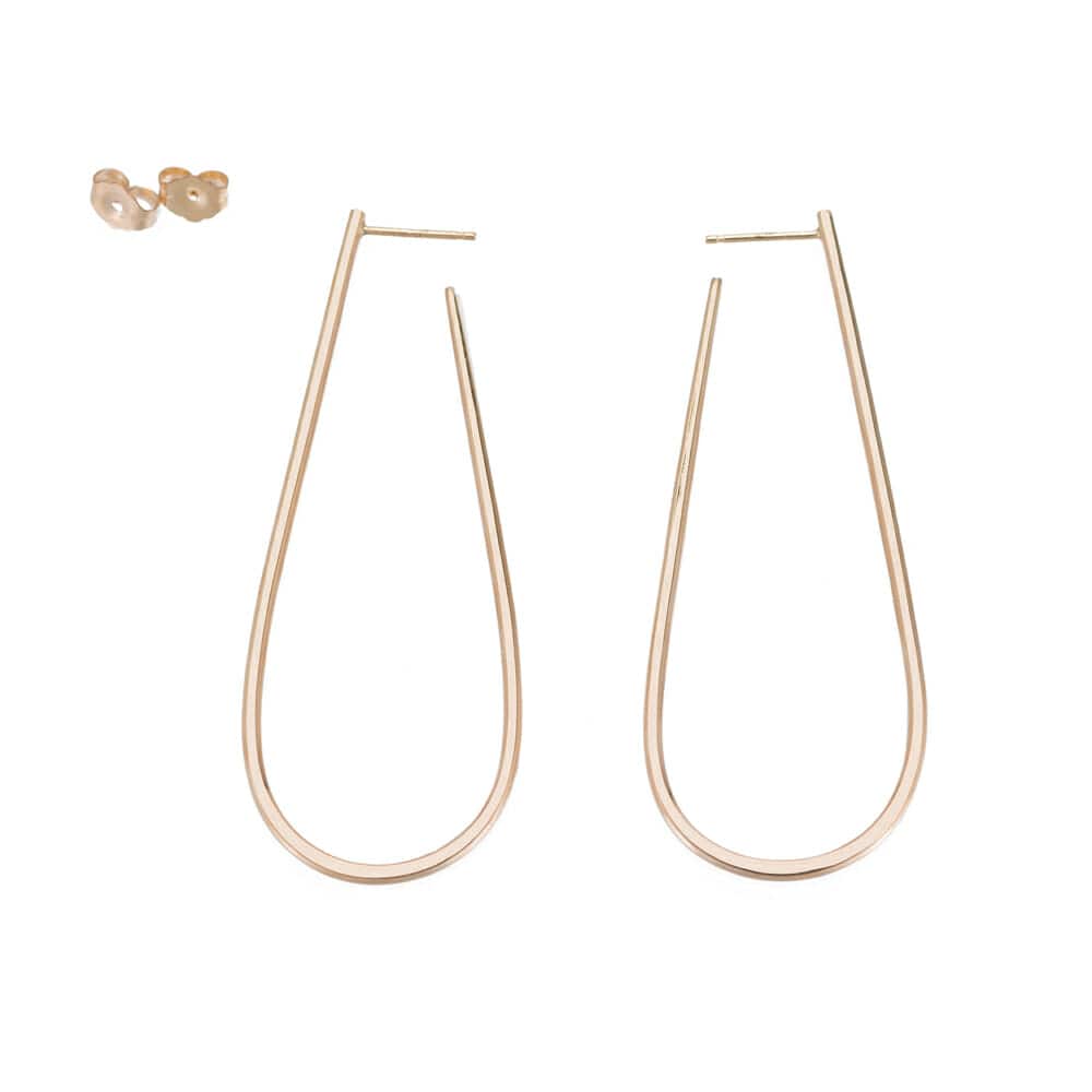 EAR-GF Large Gold U Shaped Post Earrings