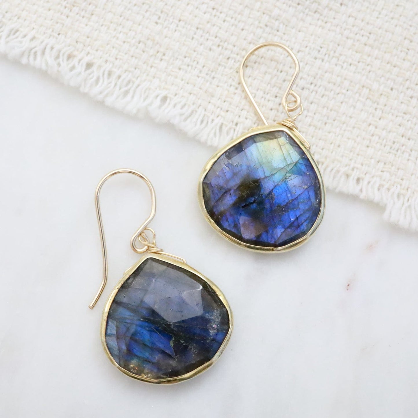 EAR-GF Large Teardrop Labradorite Earrings