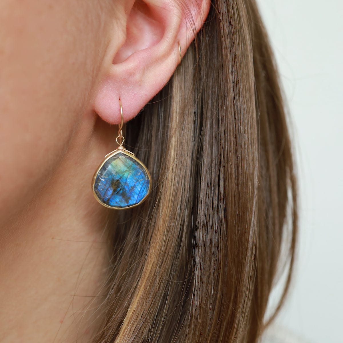 EAR-GF Large Teardrop Labradorite Earrings