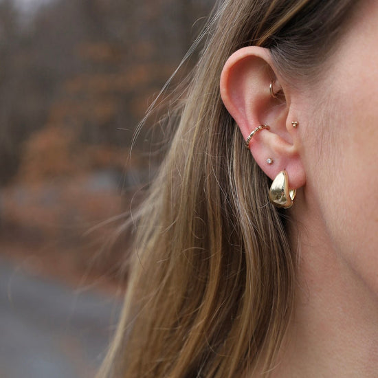 EAR-GF Lizzie Teardrop Huggie Hoops Earrings Gold Filled