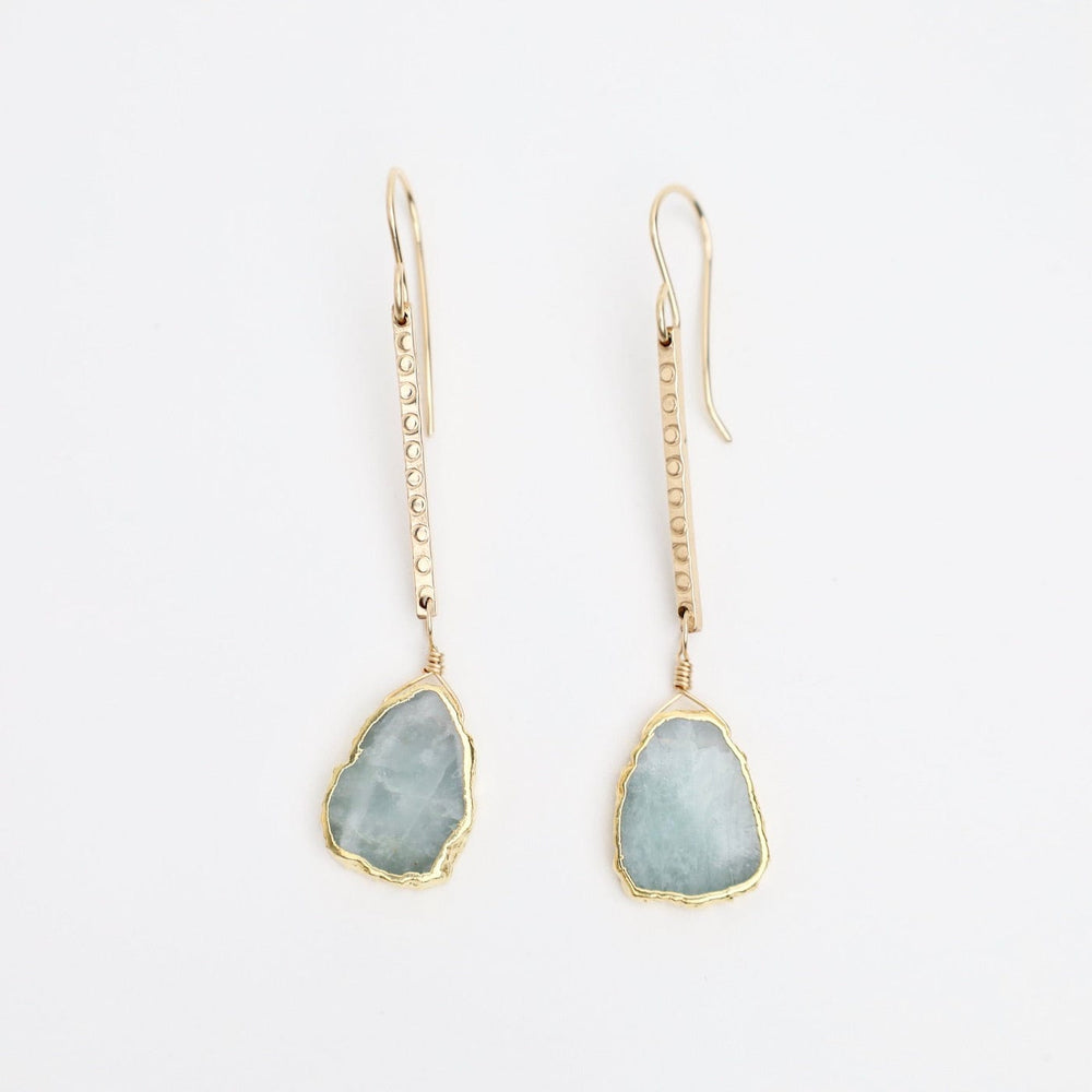 
                  
                    EAR-GF Long Bar Earrings with Aquamarine Slice
                  
                