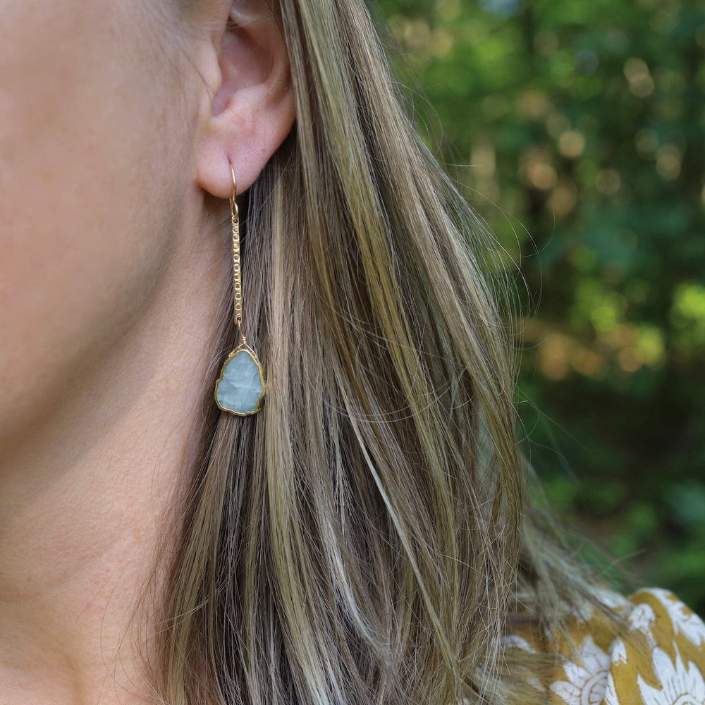 
                  
                    EAR-GF Long Bar Earrings with Aquamarine Slice
                  
                