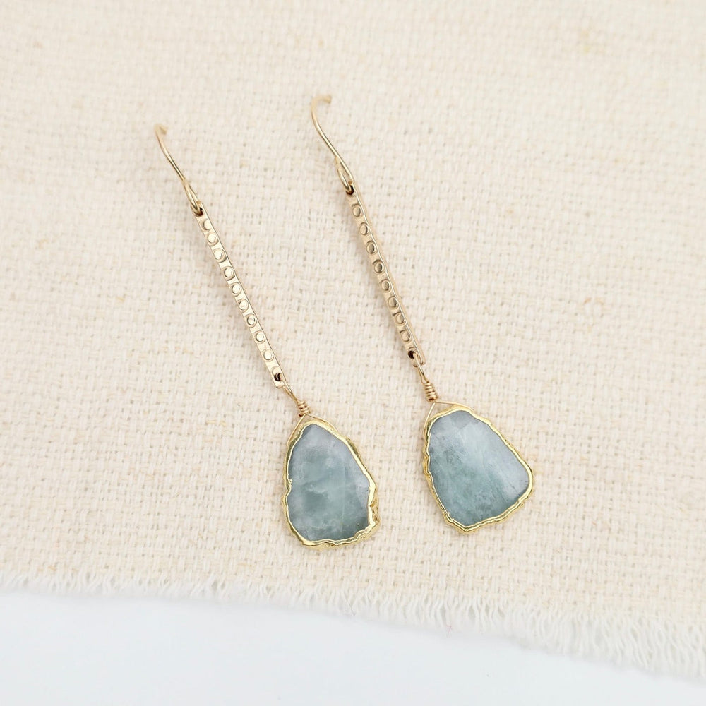 
                  
                    EAR-GF Long Bar Earrings with Aquamarine Slice
                  
                