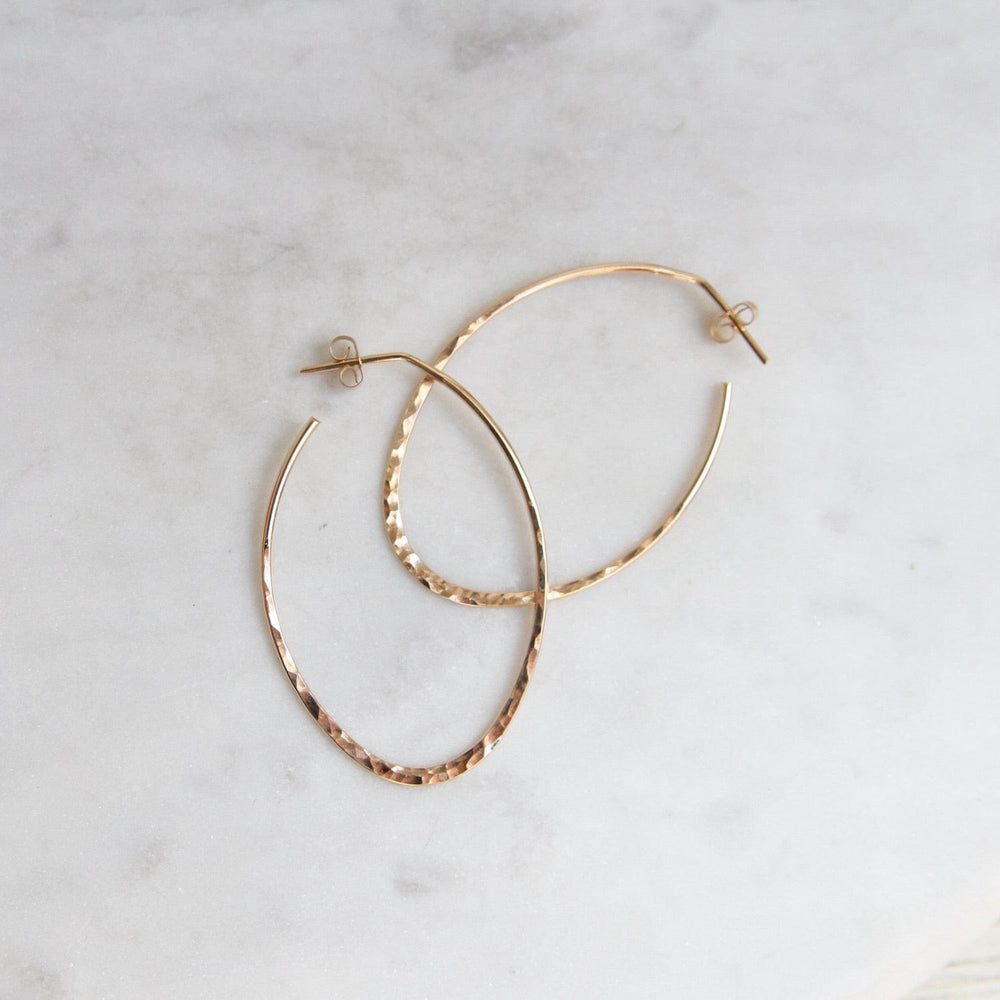 
                  
                    EAR-GF Long Oval Hammered Gold Filled Hoop on Post
                  
                