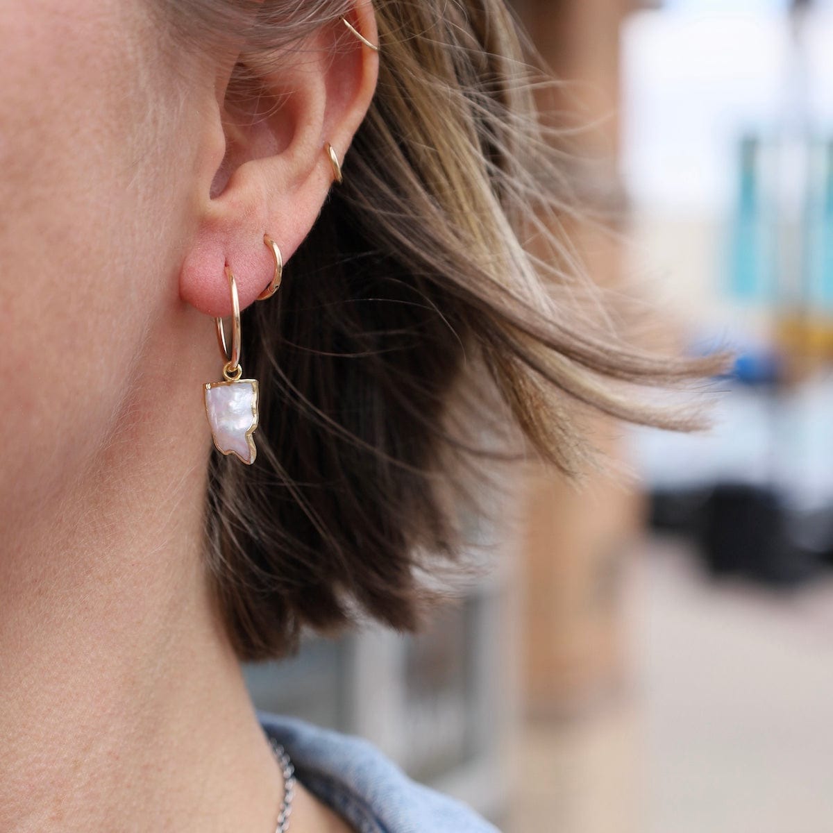 EAR-GF Lucy Pearl Hoop Earrings