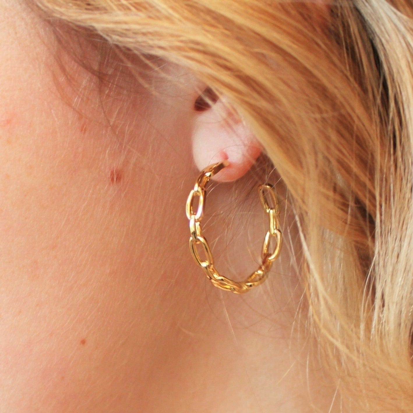 EAR-GF Mae Chunky Chain Hoops