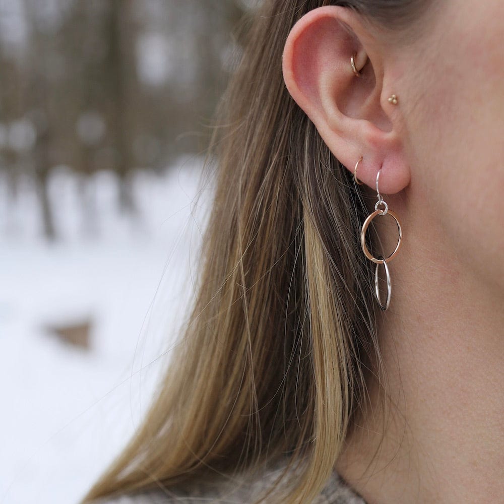 EAR-GF Married Link Earring Sterling Silver & Gold Fill