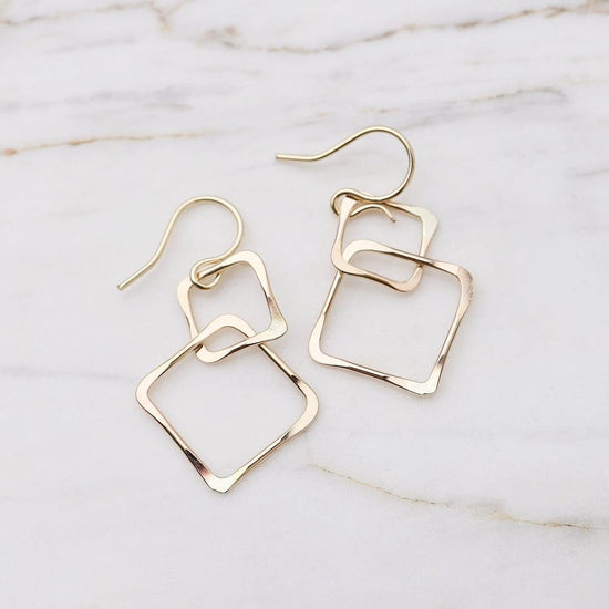 EAR-GF Married Square Link Earring Gold Filled