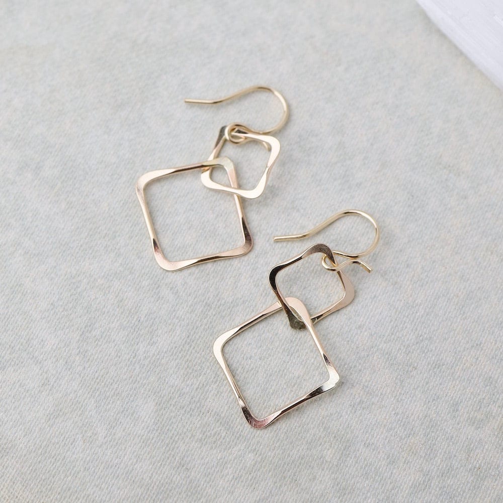 EAR-GF Married Square Link Earring Gold Filled