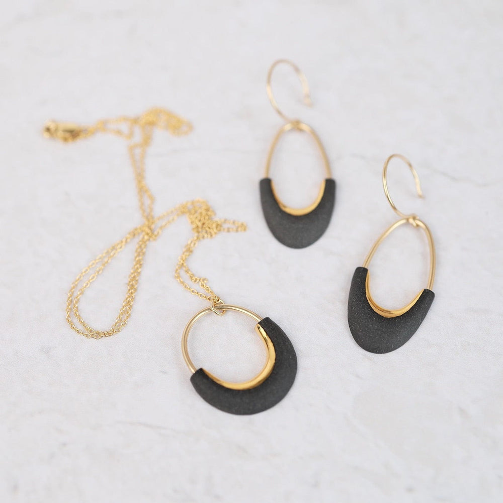 
                  
                    EAR-GF Matte Black Eden Oval Earrings
                  
                