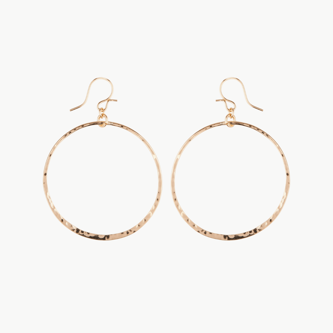 EAR-GF Medium Gold Filled Bold Hammered Link Earrings