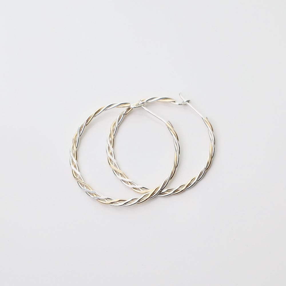 
                  
                    EAR-GF Medium Mixed Sterling Silver & Gold Filled Braided Hoops
                  
                