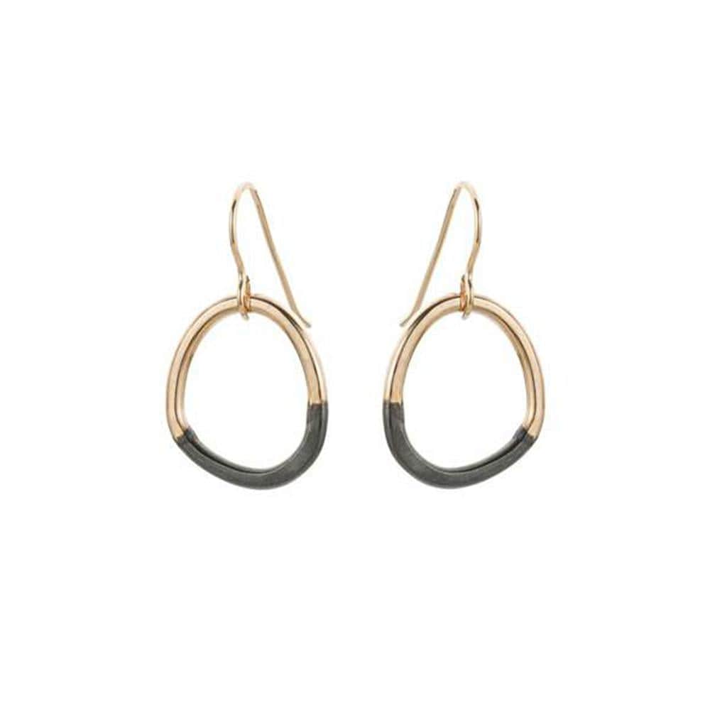 EAR-GF Mini Black & Gold Stone Earrings