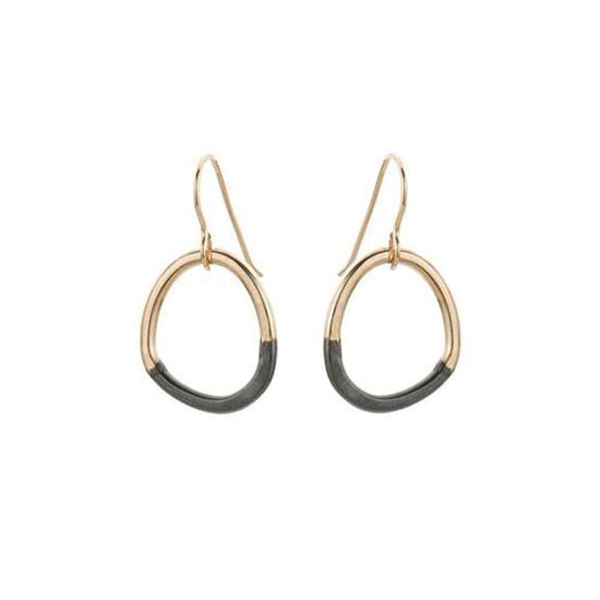 EAR-GF Mini Black & Gold Stone Earrings