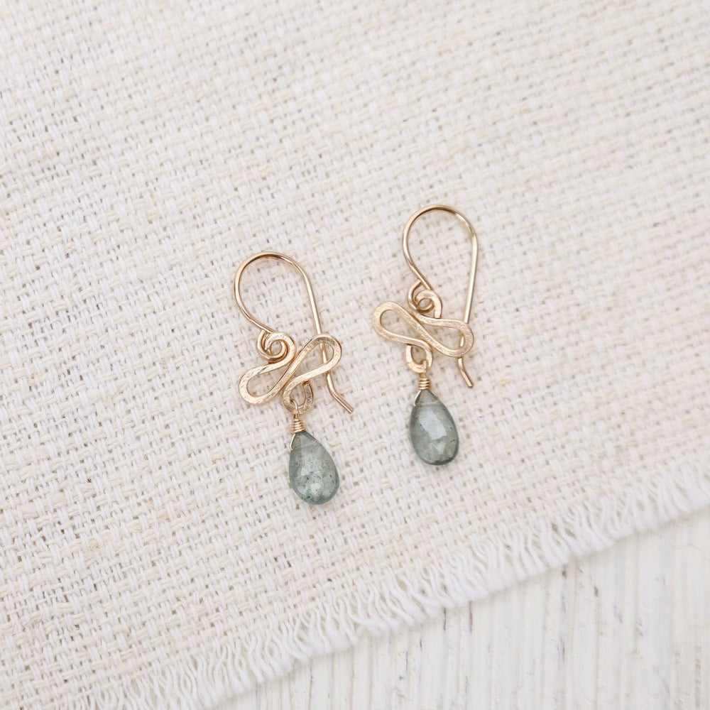 EAR-GF Mini Serpent Moss Aqua Earrings