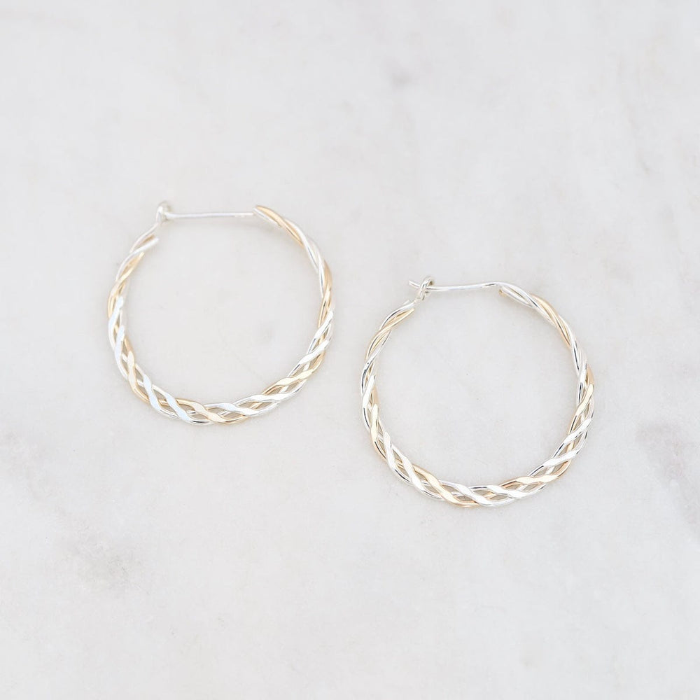 
                  
                    EAR-GF Mixed Sterling Silver & Gold Filled Braided Hoops - Small
                  
                