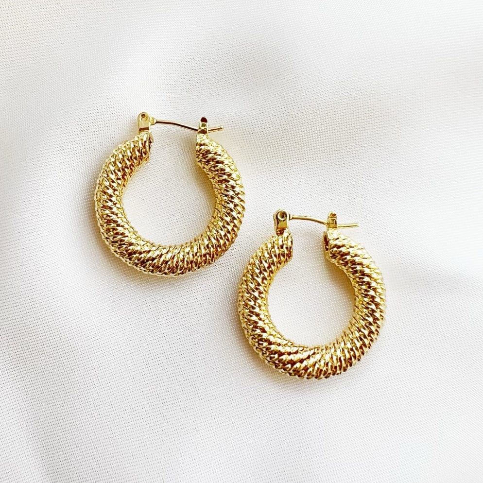 EAR-GF Montana Twist Hoops Earrings Gold Filled