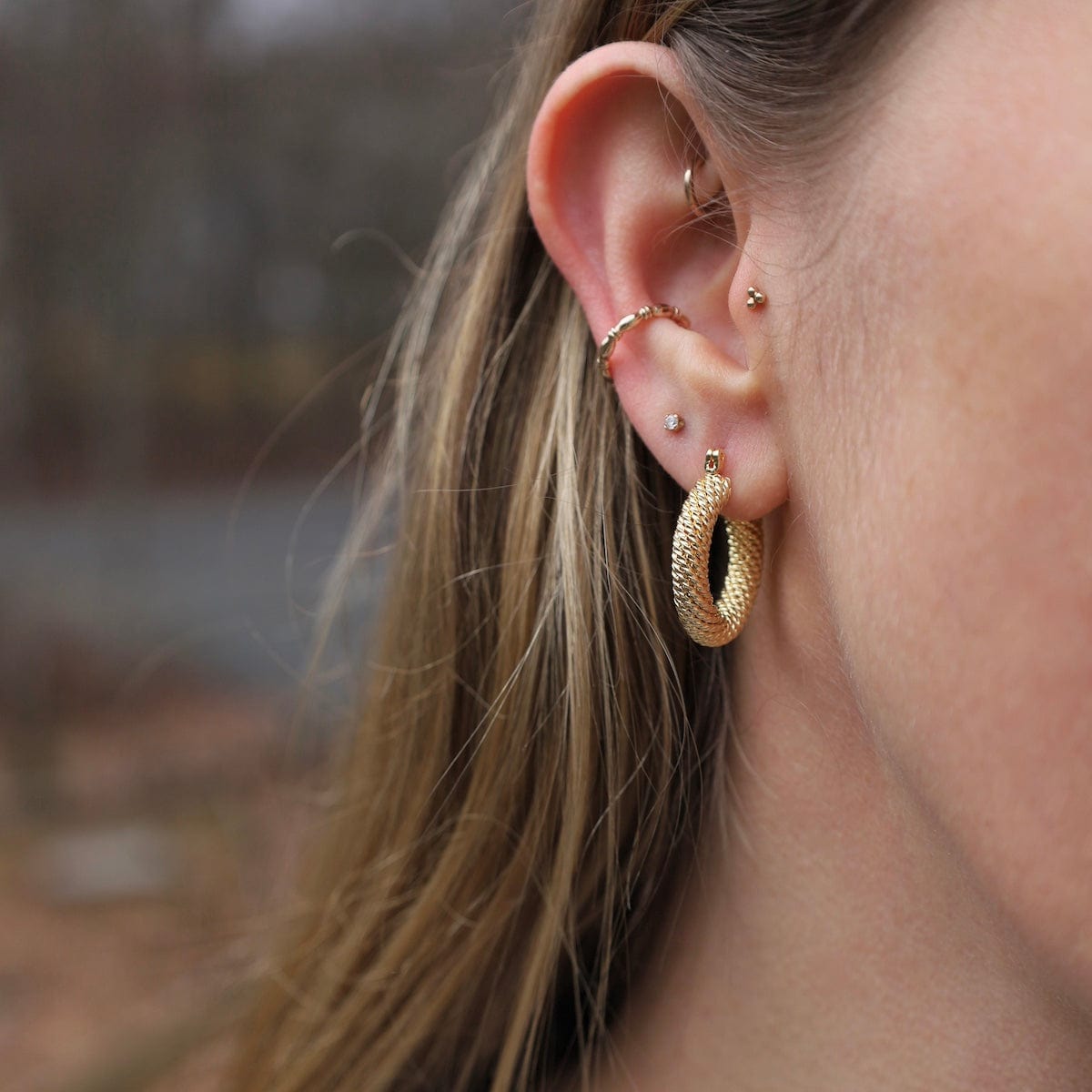 EAR-GF Montana Twist Hoops Earrings Gold Filled