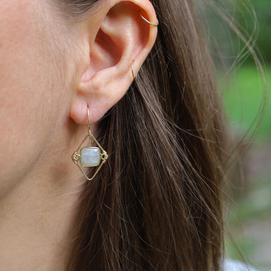 EAR-GF Moonstone Frame Earrings