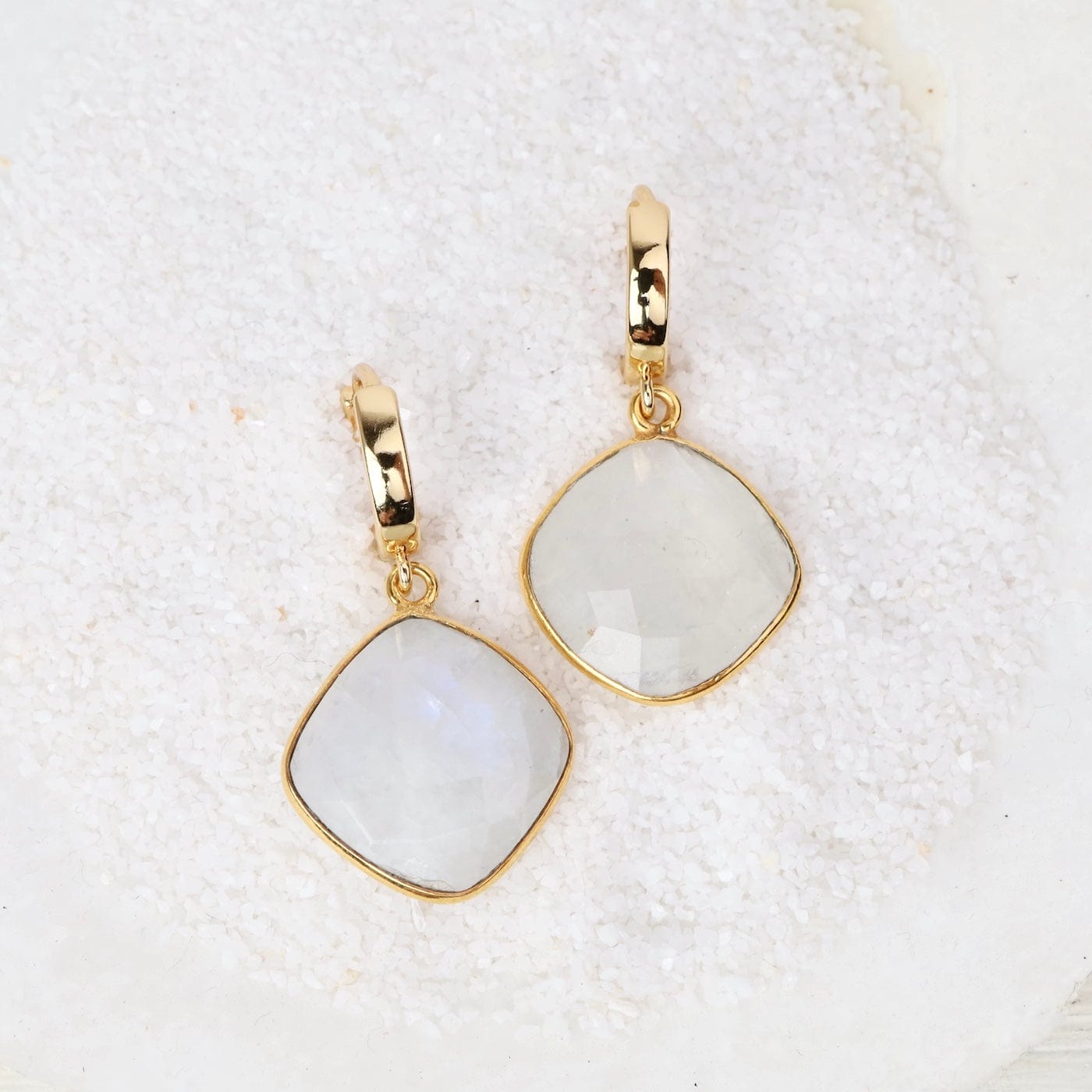 EAR-GF Moonstone Huggie Hoop Earrings