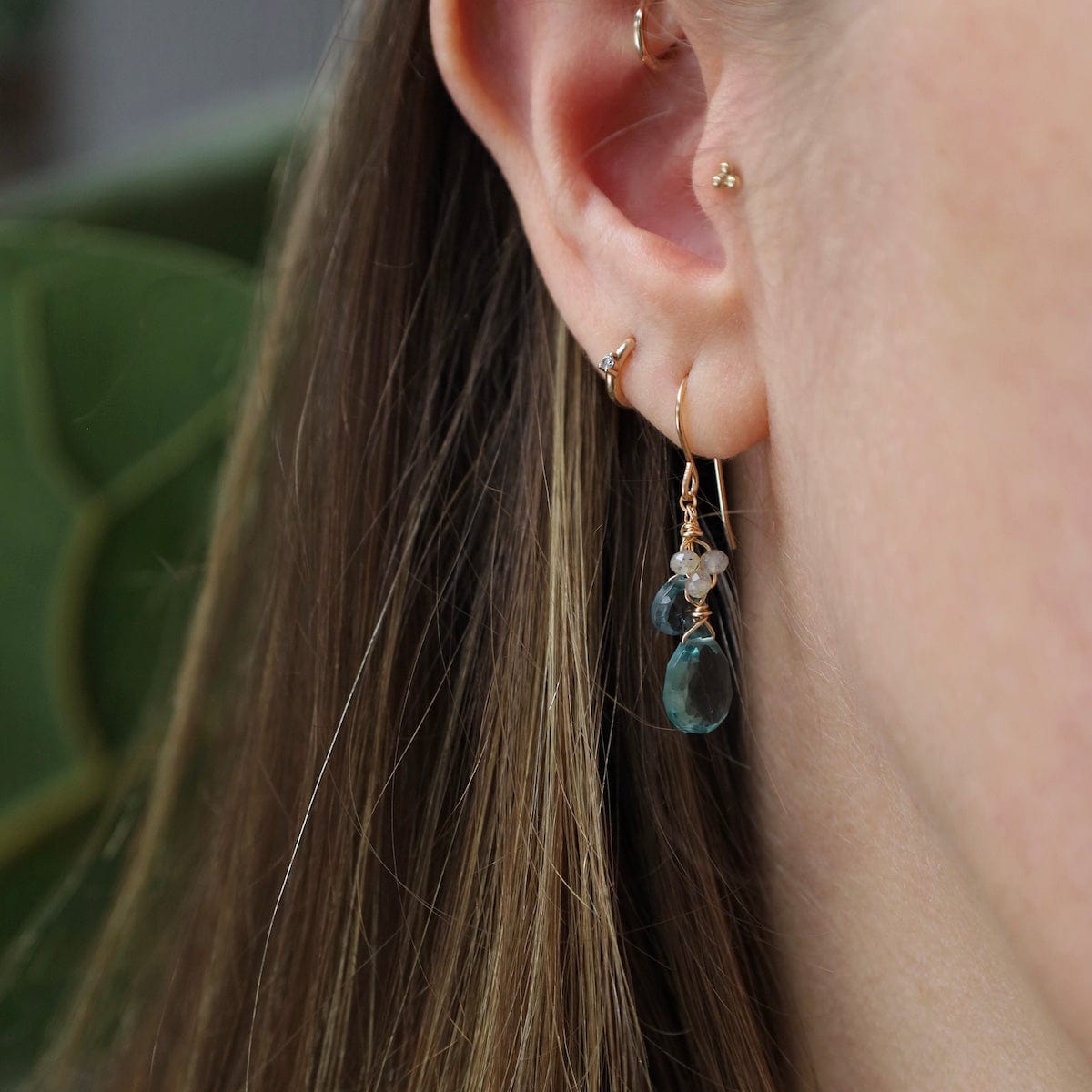 EAR-GF Multi Blue Topaz Drops Earrings