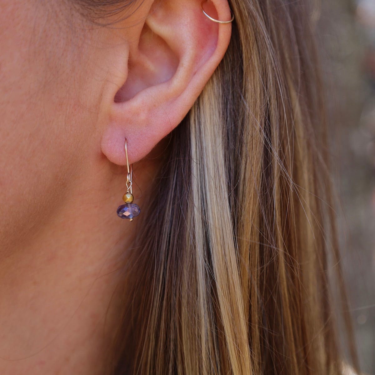 EAR-GF Mystic Quartz & Gold Vermeil Bead Drop Earring