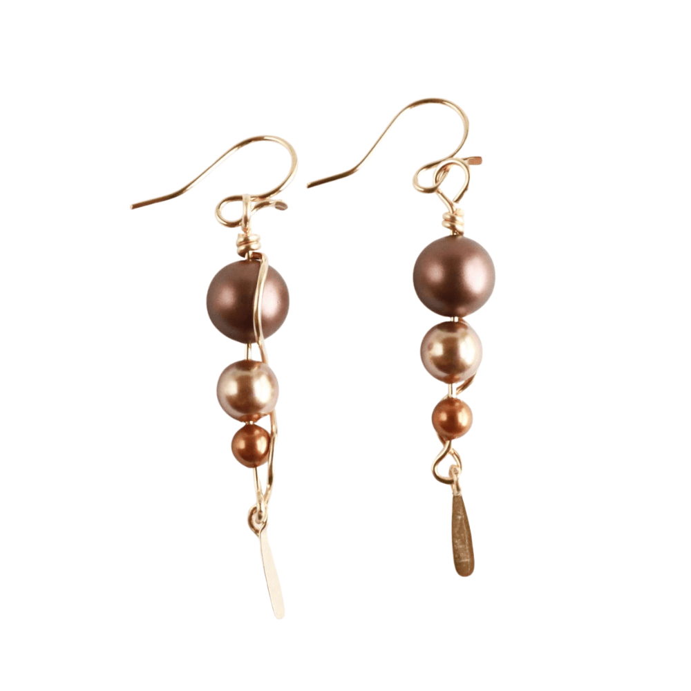 EAR-GF One Long Climb Brown Pearl Earring - Gold Filled