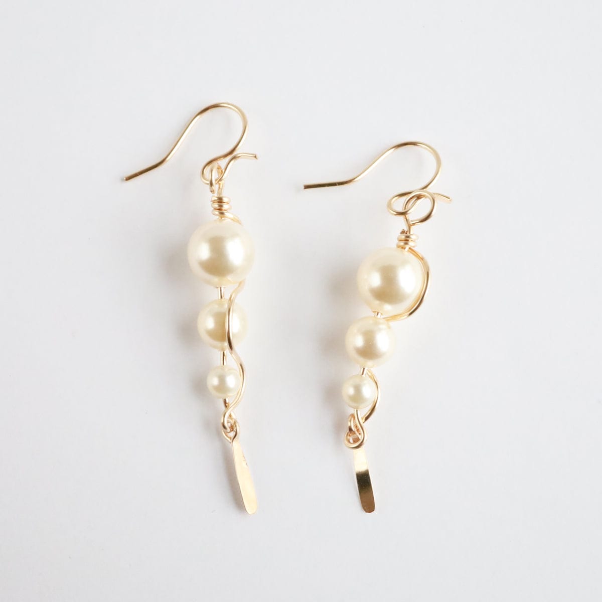 EAR-GF One Long Climb White Pearl Earring - Gold Filled