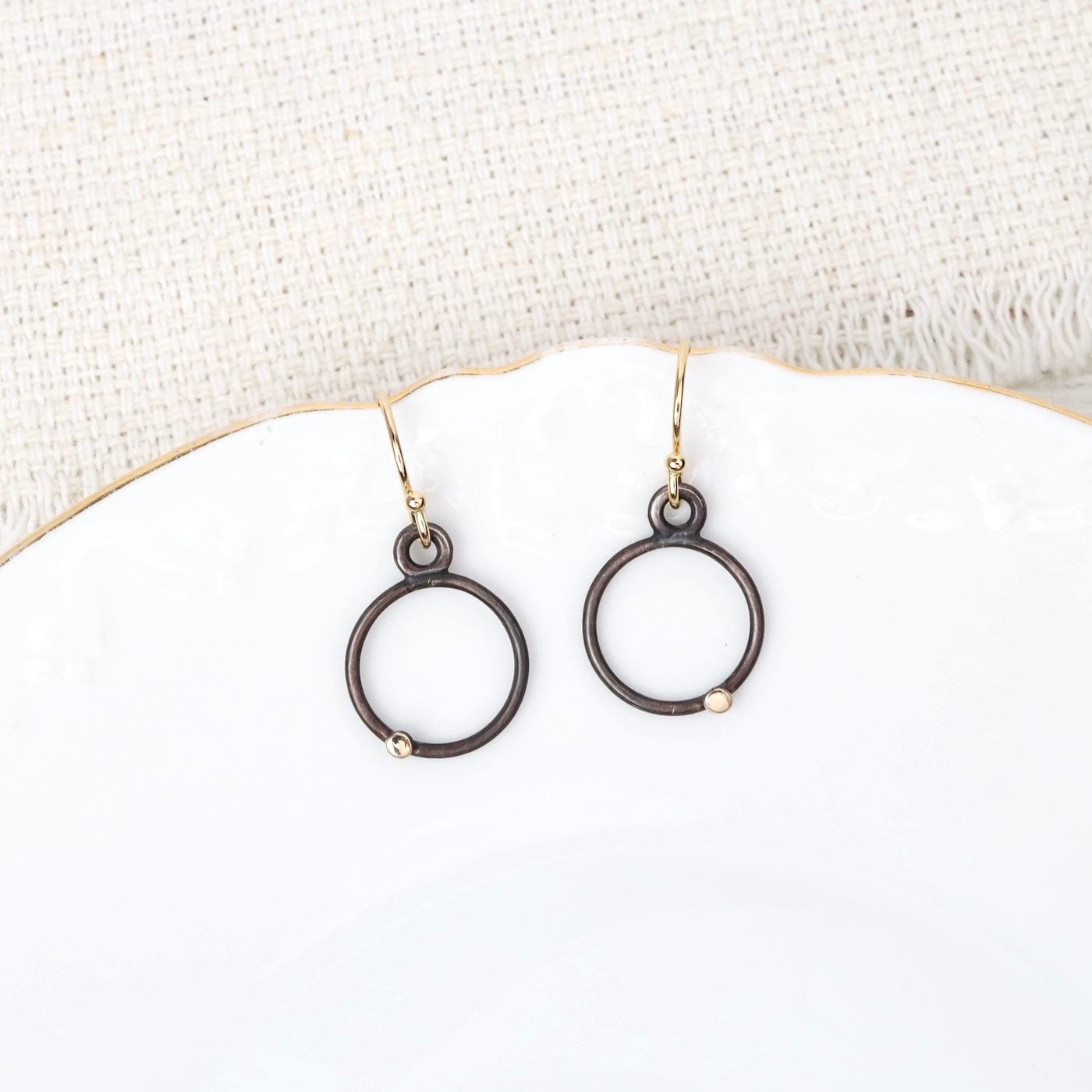 EAR-GF Oxidized Gold Dot Earrings