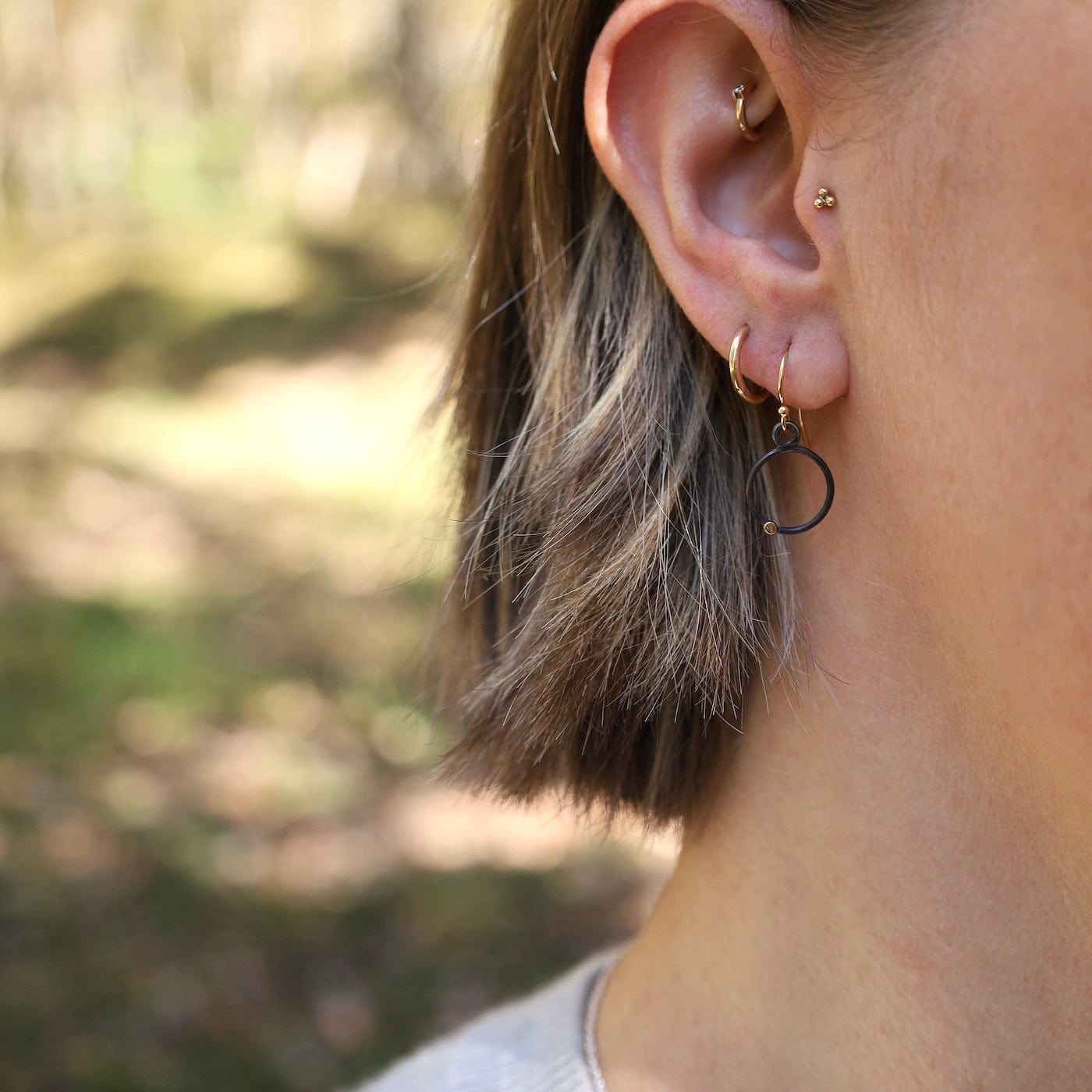 EAR-GF Oxidized Gold Dot Earrings