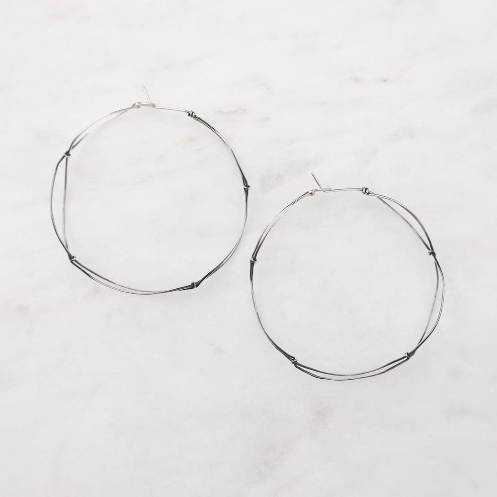 
                  
                    EAR-GF Oxidized Sterling Silver Slalom Hoops
                  
                